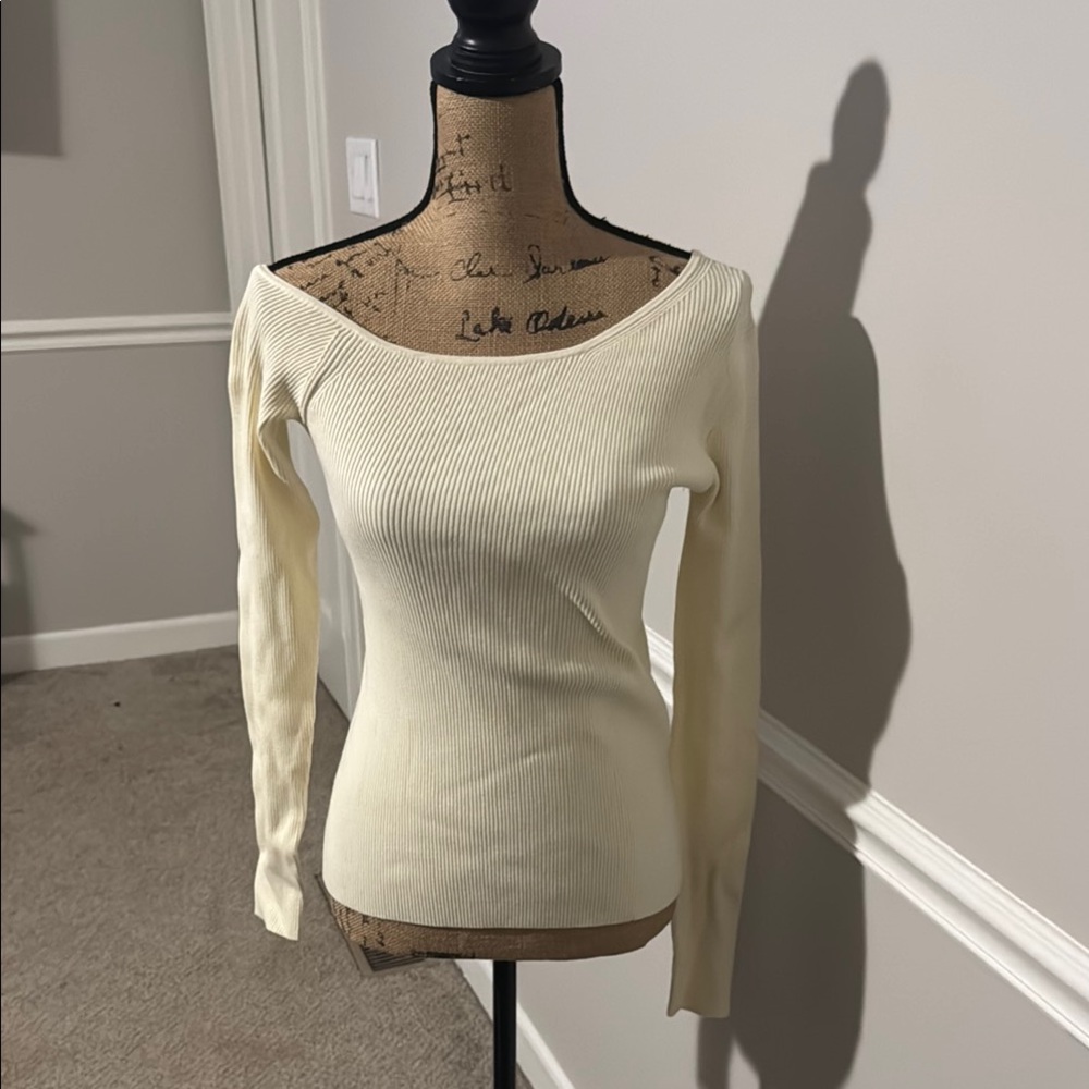 Lapointe size small Chic Cream Ribbed Women's Blouse